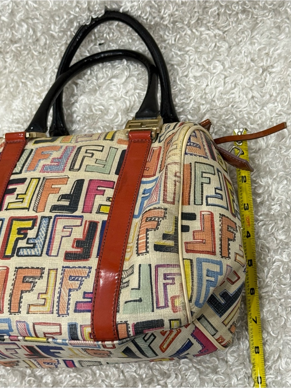 Fendi Forever Bauletto Multicolored Boston Bag - Picture 12 of 16
